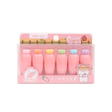 6 couleurs de pastle Série de fraises bricolage surligneur etstal kawaii haut de gamme markeur de stylo diy bricolage